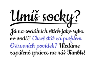Umíš socky? Hledáme zapálené správce na náš Tumblr.